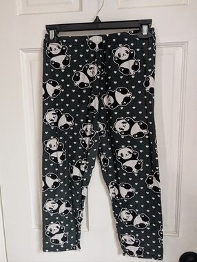 Black & White Panda Print Lounge Pants